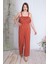 Kadın Tarçın Çizgili Volan Detaylı Askılı Tulum 65N23736 1