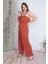 Kadın Tarçın Çizgili Volan Detaylı Askılı Tulum 65N23736 3