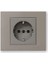 Grano Metalik Topraklı Priz Antrasit + Antrasit Çerçeve 1