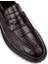 Deri Bordo Loafer Erkek Ayakkabı - 01878MBRDE02 5