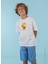 Baskılı Beyaz Erkek Çocuk T-Shirt HRBTXT109 2