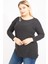 Kadın Antrasit Tek Omuz Dekolteli Taş Detaylı Bluz 65N35426 2