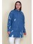 Kadın Mavi Yırtık Detaylı Salaş Kesim Oversize Kot Tunik Ceket 65N28046 6