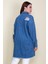 Kadın Mavi Yırtık Detaylı Salaş Kesim Oversize Kot Tunik Ceket 65N28046 8