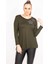 Kadın Haki Payet Detaylı Bluz 65N35471 1