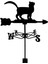Yard Çimen Barn Cat Için Siyah Ferforje Weathervane Hava Dövmesi Açık Mekan Sahnesi (Yurt Dışından) 3