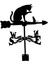 Yard Çimen Barn Cat And Fare Için Siyah Ferforje Weathervane Hava Perdesi Açık Hava Sahne (Yurt Dışından) 2