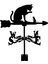 Yard Çimen Barn Cat And Fare Için Siyah Ferforje Weathervane Hava Perdesi Açık Hava Sahne (Yurt Dışından) 3