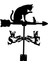 Yard Çimen Barn Cat And Fare Için Siyah Ferforje Weathervane Hava Perdesi Açık Hava Sahne (Yurt Dışından) 4