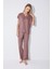 Kadın Kısa Kollu V Yakalı Dantelli Pijama Takımı 18512 2