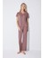 Kadın Kısa Kollu V Yakalı Dantelli Pijama Takımı 18512 4