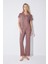 Kadın Kısa Kollu V Yakalı Dantelli Pijama Takımı 18512 5