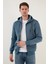 Slim Fit Kapüşonlu Fermuarlı Içi Tüylü Yumuşak Şardonlu Kışlık Erkek Sweat 5905340 1
