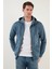 Slim Fit Kapüşonlu Fermuarlı Içi Tüylü Yumuşak Şardonlu Kışlık Erkek Sweat 5905340 4