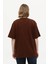 Pamuk Detaylı Baskılı Basic Bisiklet Yaka Örme T-Shirt 4