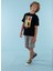 Baskılı Siyah Erkek Çocuk T-Shirt HRBTXT011 1