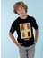 Baskılı Siyah Erkek Çocuk T-Shirt HRBTXT011 2