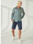 Slim Fit Düğmeli Yaka Mavi Erkek Gömlek Mr Mood Special Edition 2