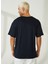 Bisiklet Yaka Düz Lacivert Erkek T-Shirt NI230011 5