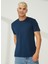 Bisiklet Yaka Koyu Mavi Erkek T-Shirt A266T2P02- 3