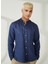Slim Fit Düğmeli Yaka Koyu Mavi Erkek Gömlek A266DANIELL20- 1