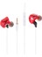 3.5mm Kulaklık Profesyonel Spor Bas Kulaklık Stereo Kulaklık ile Mikrofon Kırmızı (Yurt Dışından) 1
