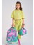 Kids Su Yeşili Pembe Simli Flamingo Desenli 3’lü Okul Çanta Seti SET0114382 2
