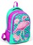 Kids Su Yeşili Pembe Simli Flamingo Desenli Usb'li 3’lü Okul Çanta Seti SET0123411 2