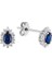 Baget Pırlanta ve Damla Safir Taşlı Modern Küpe | Gırantaş Diamond 1