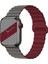 Apple Watch 42-44-45-49MM Krd-06 Deri Bükme Çift Renkli Bordo Kordon 1