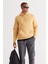 Erkek Hardal Standart Fit Içi Polarlı 3 Iplik Kapüşonlu Kanguru Cepli Pamuklu Sweatshirt 2