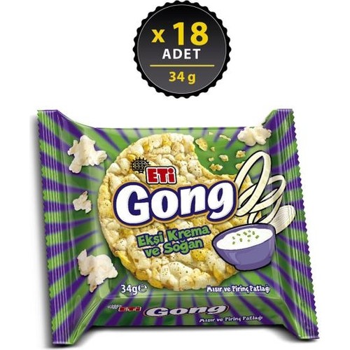 Eti Gong Ekşi Krema ve Soğan 34 g x 18 Adet Fiyatı, Yorumları