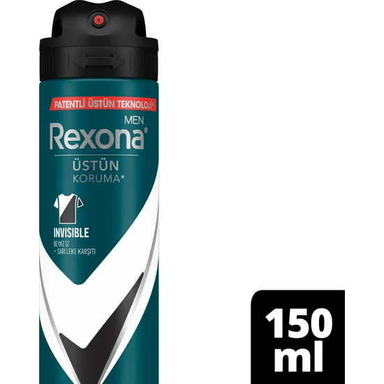 Rexona Men Erkek Sprey Deodorant Invisible Black & White 72 Saat Kesintisiz Üstün Koruma 150 ml