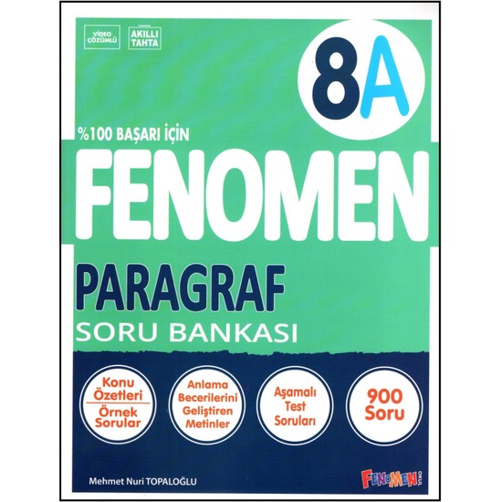 Fenomen Yayıncılık Fenomen 8. Sınıf Paragraf Soru Bankası Kitabı