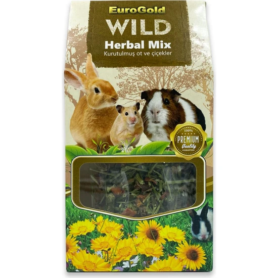 EuroGold Wild Herbal Mix Tavşan, Hamster, Ginepig Kemirgen kurutulmuş Ot ve Çiçekleri 40GR