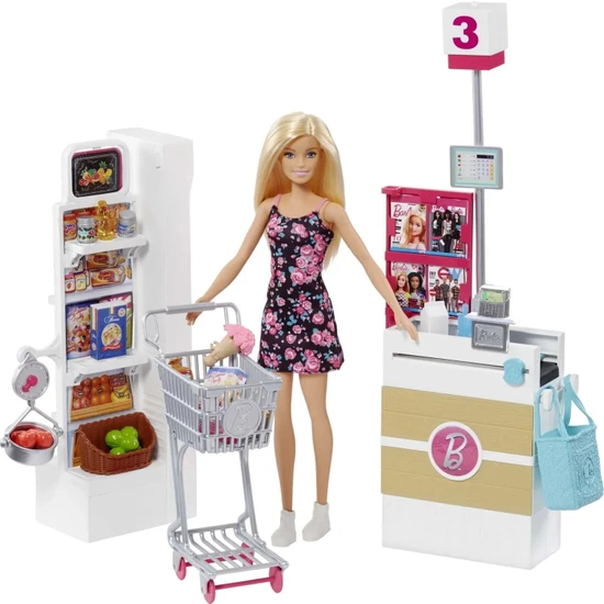 Barbie Süpermarkette Oyun Seti; 3 yaş ve üzeri; FRP01