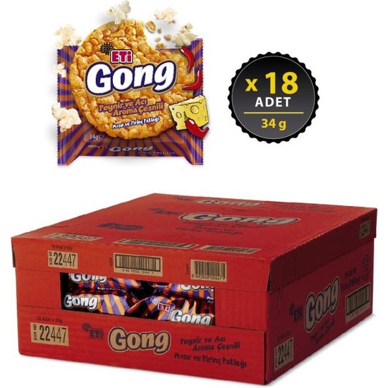 Eti Gong Peynir ve Acı Aroma Çeşnili Mısır ve Pirinç Patlağı Fiyatı