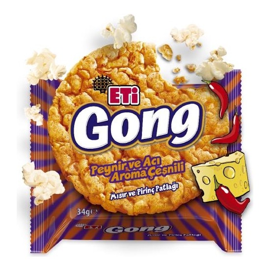 Eti Gong Peynir ve Acı Aroma Çeşnili Mısır ve Pirinç Patlağı Fiyatı