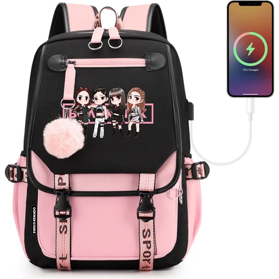 Swico Remado Kpop Blackpink Lise Çantası - Siyah/pembe (Yurt Dışından) Swico Remado Kpop Blackpink Lise Çantası - Siyah/pembe (Yurt Dışından)