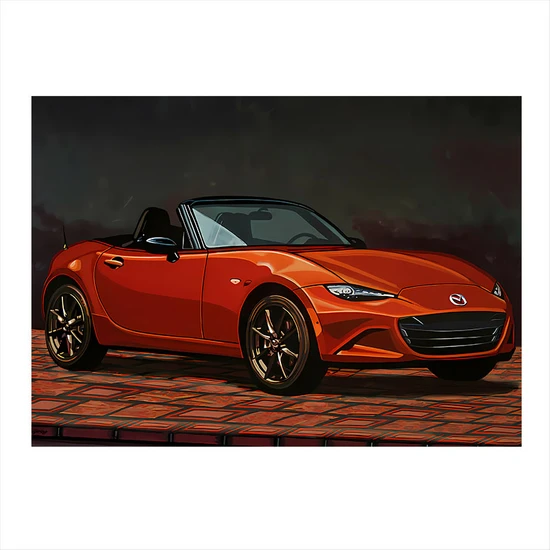 Ekart Ahşap Tablo Mazda Mx 5 Miata Araba  15CM x 22CM