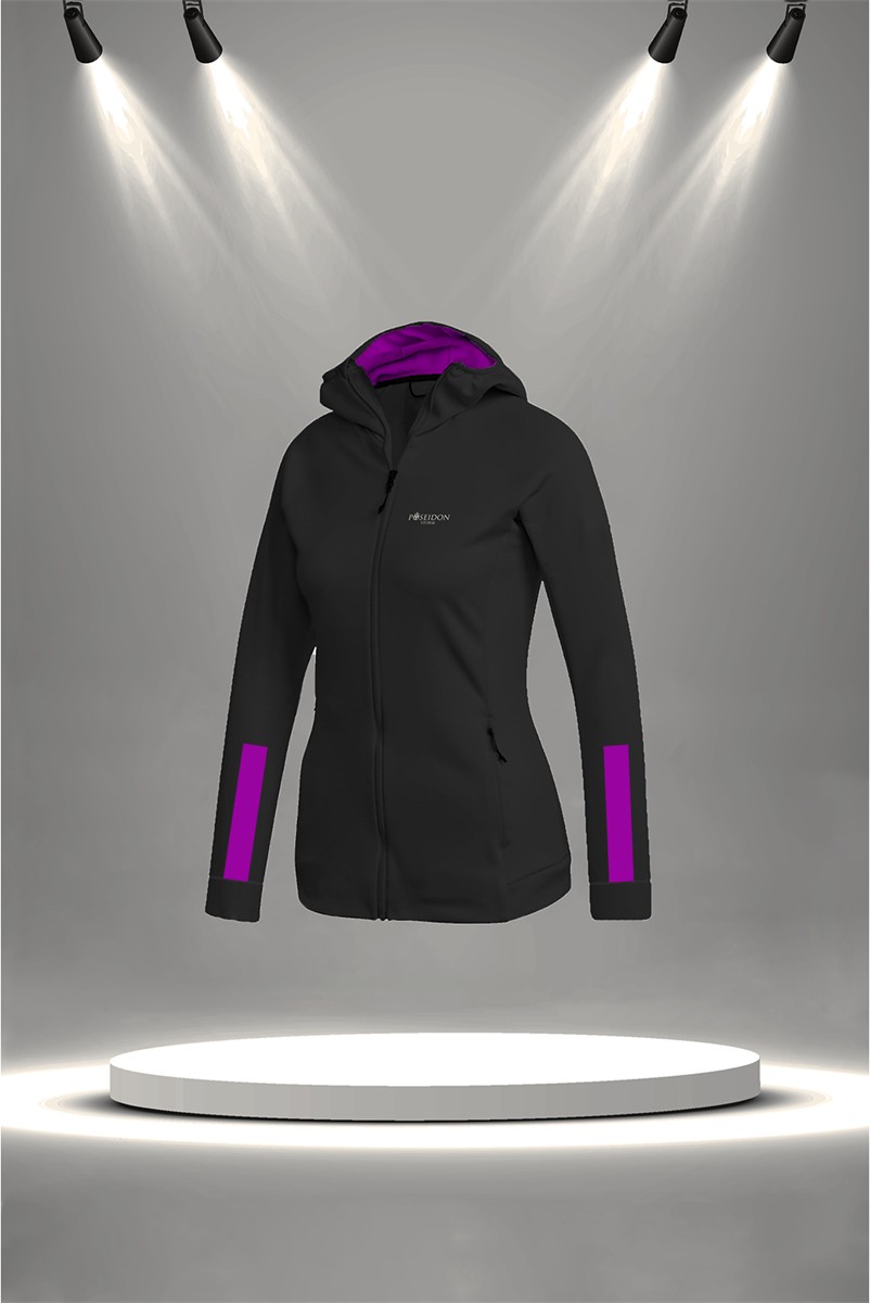 POSEIDON STORM Battal Beden Kadın Siyah Supra Penye Nefes Alabilen Kumaş Şık Eşofman Takımı (4XL-10XL) görsel 2