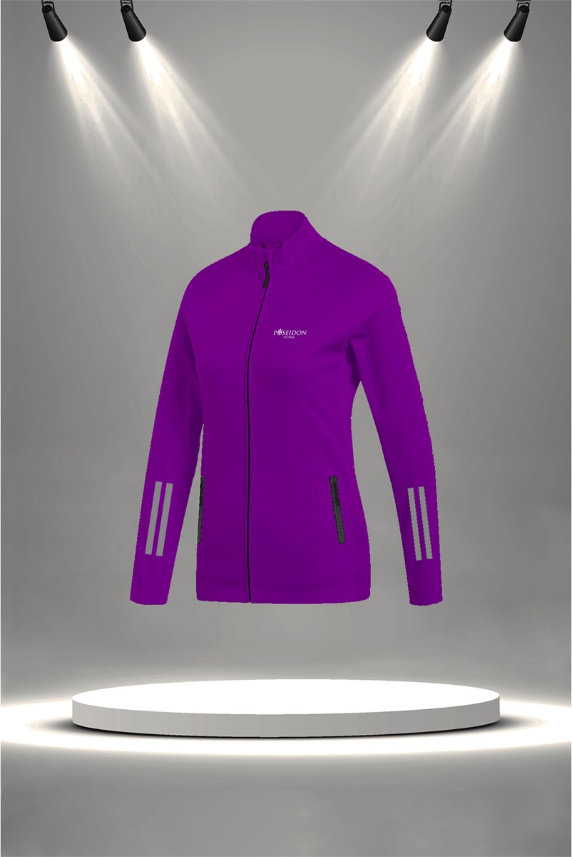 POSEIDON STORM Büyük Beden Kadın Mor Supra Penye Kumaş Rahat Yürüyüş ve Koşu Sporcu Seti (4XL-10XL) görsel 2