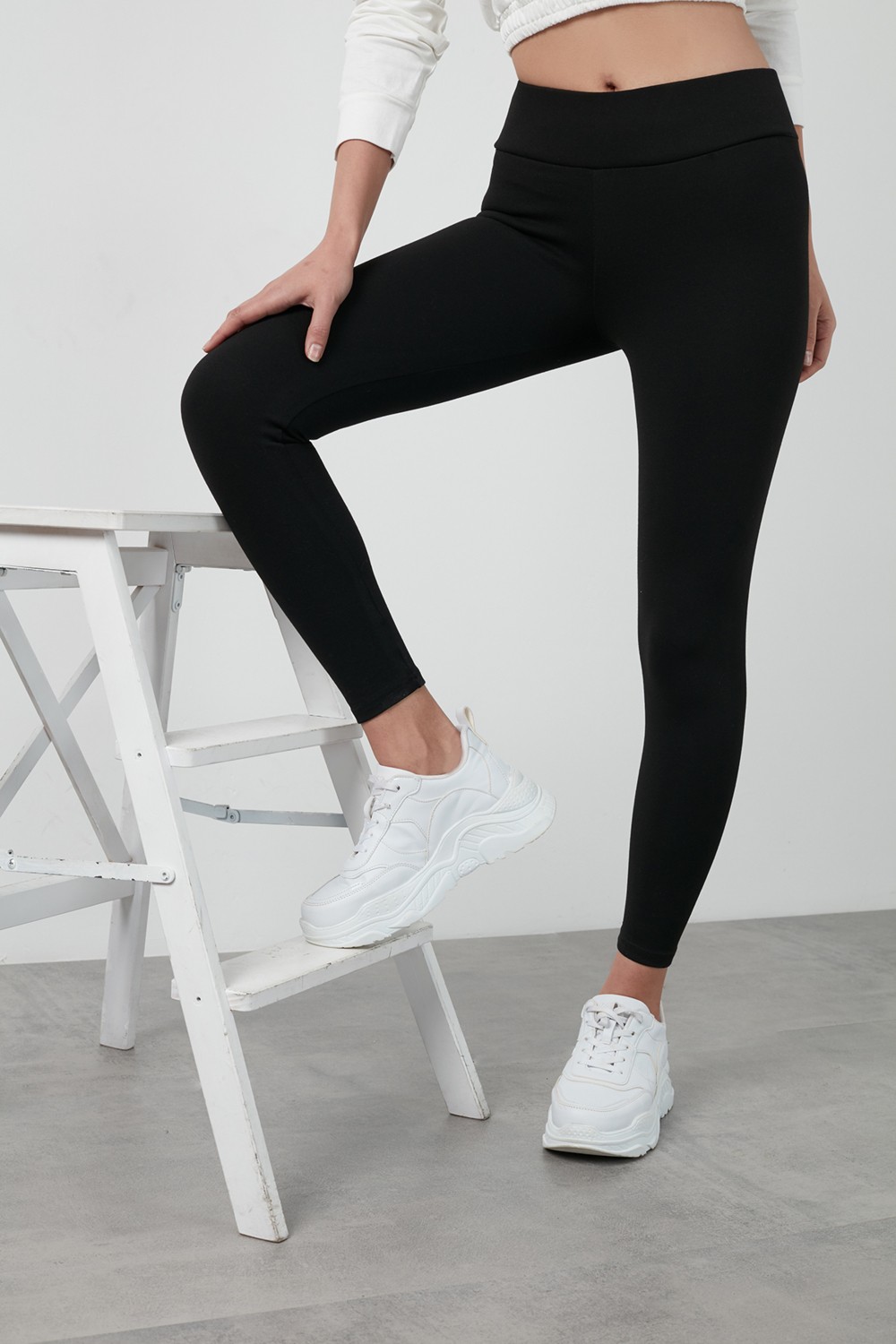 Thin Shop Kadın Tayt Uzun Büyük Beden Siyah Renk Rahat Kullanım İçin Tasarlandı görsel 3