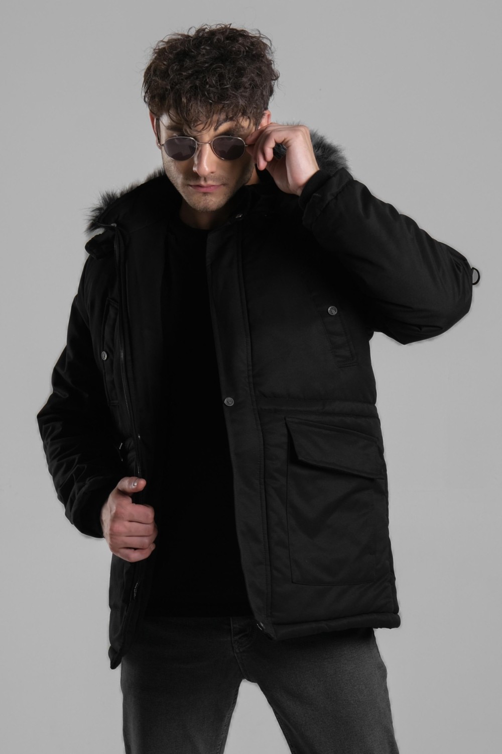 Stil Kombin Içi Kürklü Kaban Mont Bl 1506
