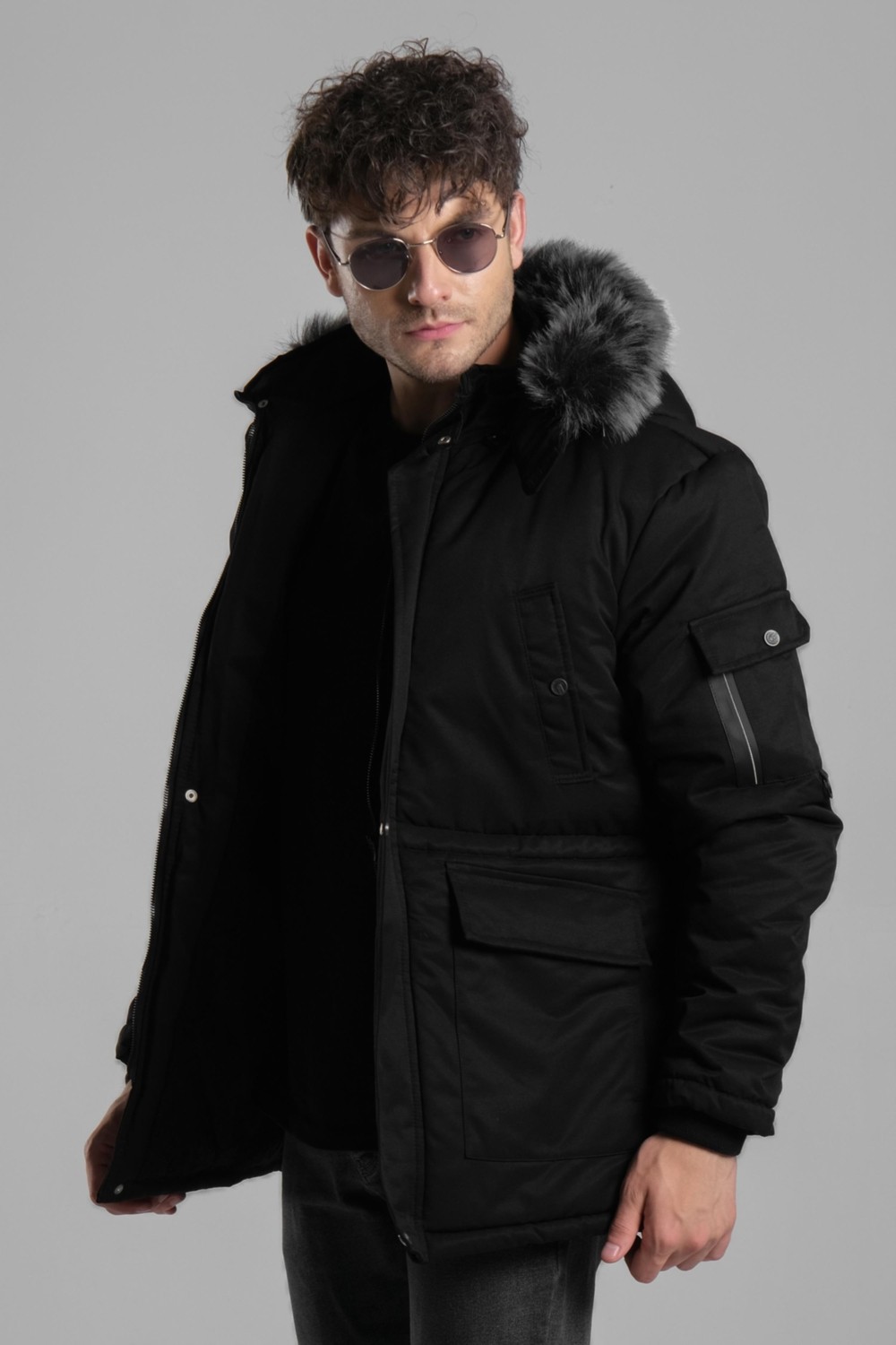 Stil Kombin Içi Kürklü Kaban Mont Bl 1506 görsel 2