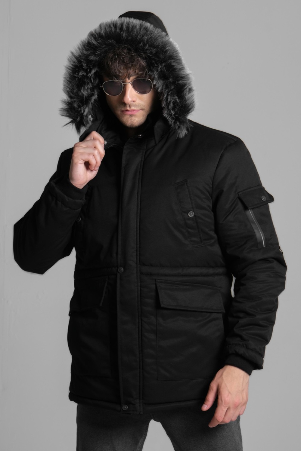 Stil Kombin Içi Kürklü Kaban Mont Bl 1506 görsel 3