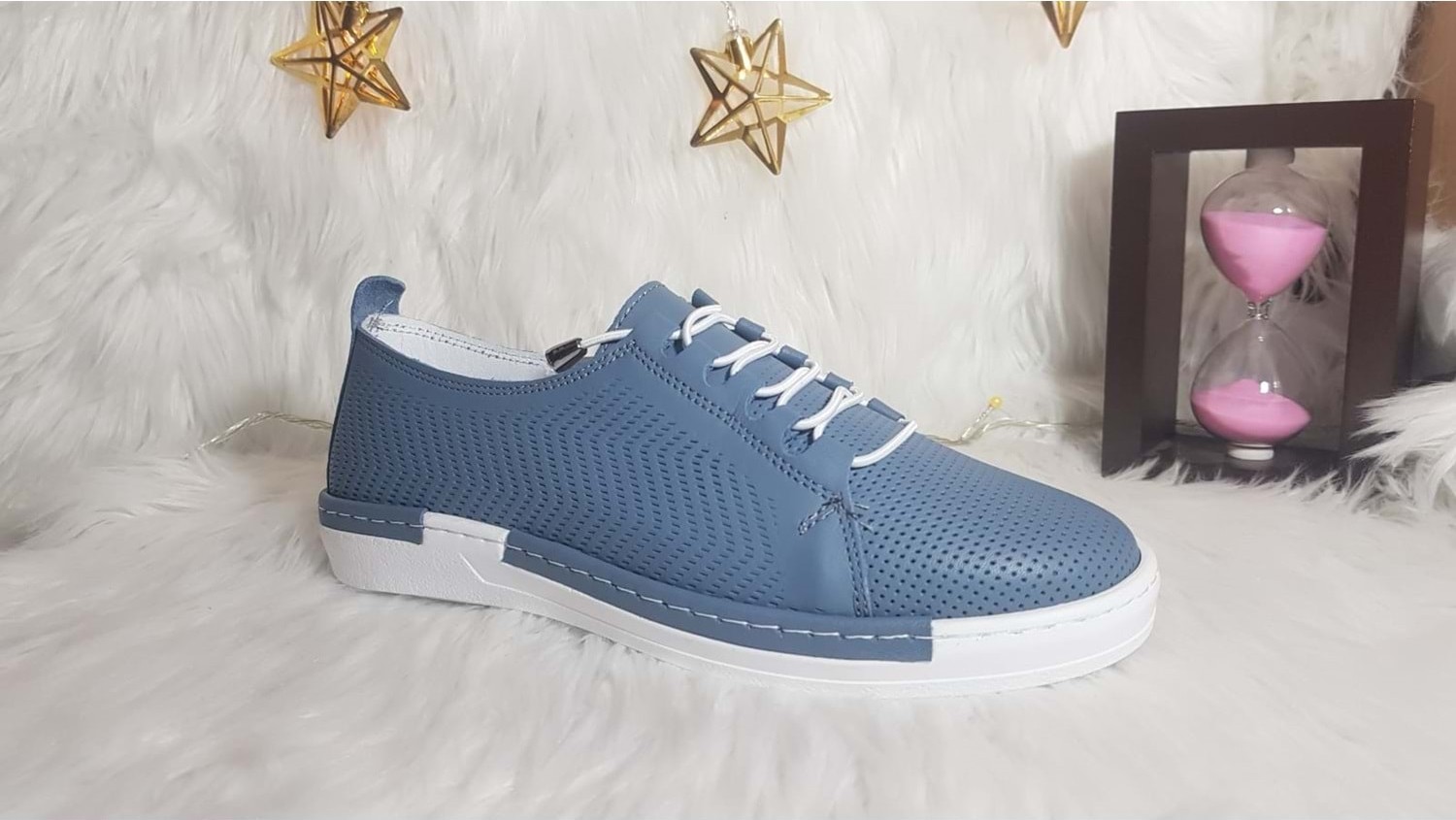Sedef Hakiki Deri Ortopedik Likra Bağcıklı Kadın Ayakkabı CKR00577 - 39 görsel 5