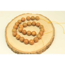 Yaşam Tohumu Jasper Taşı Yarım Dizi 12-13MM Aralığı (25875) (18CM Uzunluğundadır)