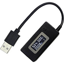 Wozlo Dc 3-7V USB Voltmetre Ampermetre Voltaj Amper Güç Ölçer Multimetre - Mikro USB Girişli Kablolu