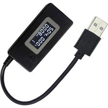 Wozlo Dc 3-7V USB Voltmetre Ampermetre Voltaj Amper Güç Ölçer Multimetre - Mikro USB Girişli Kablolu